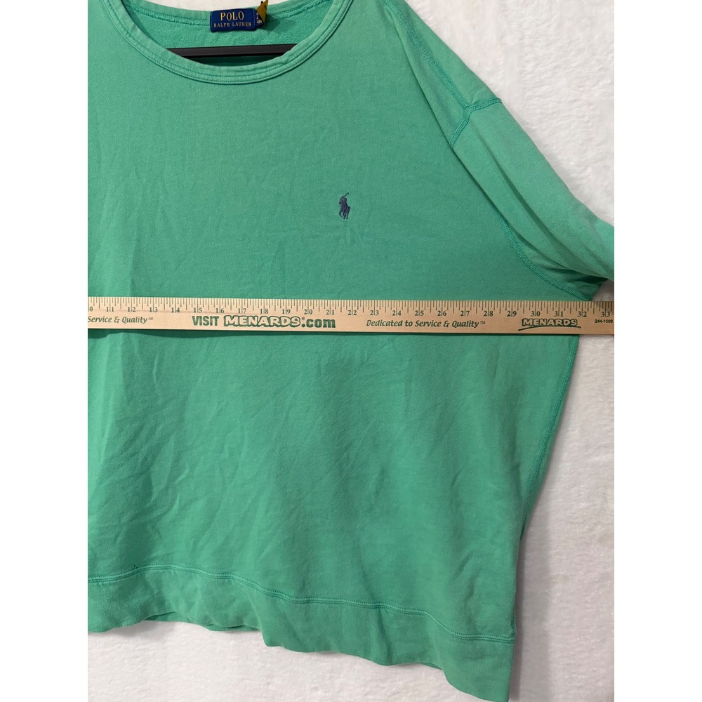 Polo Ralph Lauren Sweatshirt Mens 4XB Green Crewneck Long Sleeve Pony Pullover - Picture 8 of 8